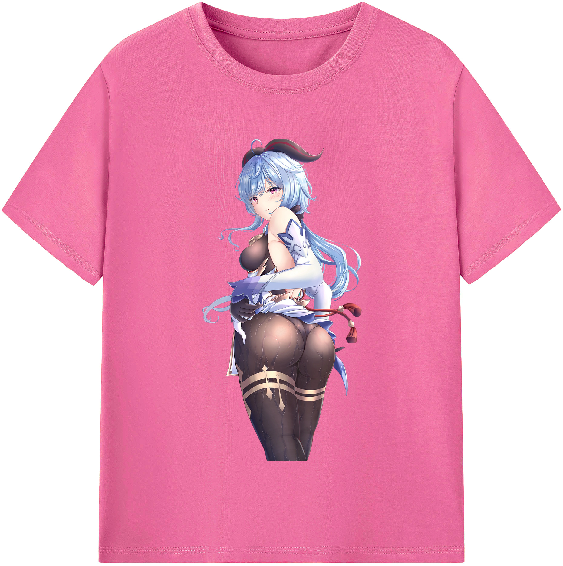 げんし神 甘雨 かんう genshin Ganyu レディースカジュアルプリントTシャツ（綿100％）